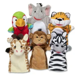 Sale Melissa & Doug Hånddukker - Safari, 6 stk.