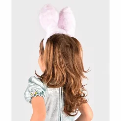 Den Goda Fen Hårbøjle med kaninører - Hvid/pink