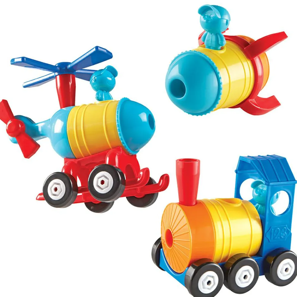 Hot Learning Resources 3-i-1 byggesæt - Raket, tog & helikopter