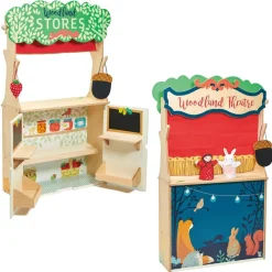 Clearance Tender Leaf 2-i-1 dukketeater og købmandsbutik