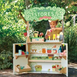 Clearance Tender Leaf 2-i-1 dukketeater og købmandsbutik