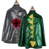 Great Pretenders 2-i-1 Grøn Drage/Ridder-kappe, str. 5-6 år