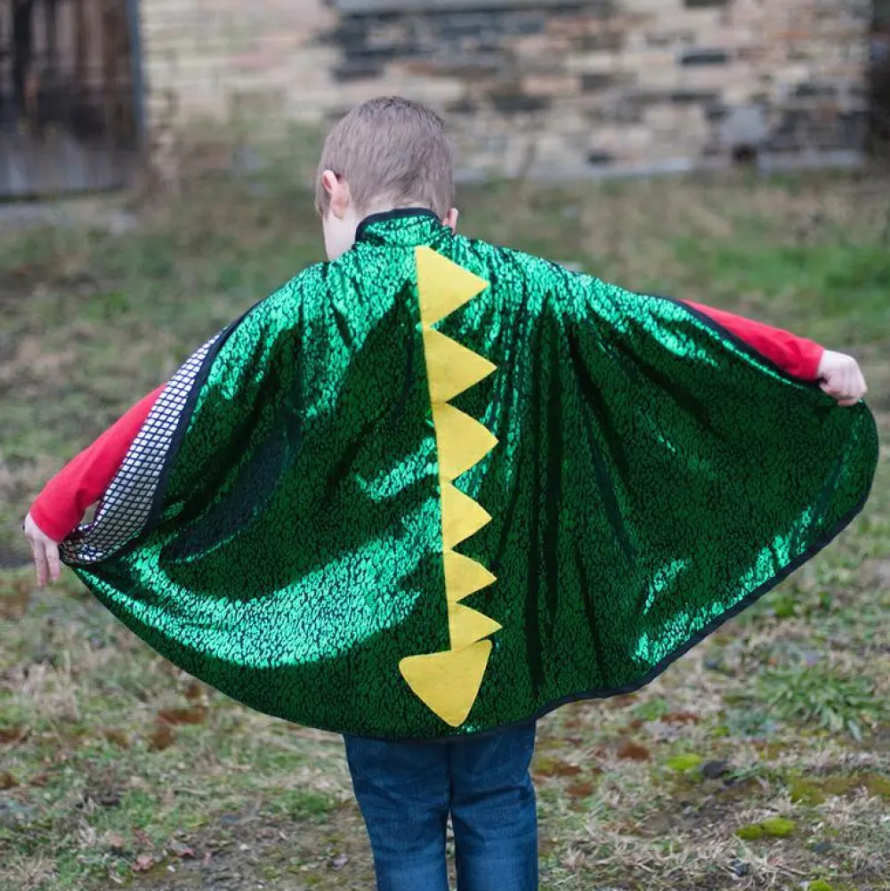 Great Pretenders 2-i-1 Grøn Drage/Ridder-kappe, str. 5-6 år