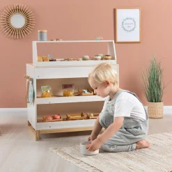 Discount 2-i-1 legekøkken & butik - Prunus (hvid)