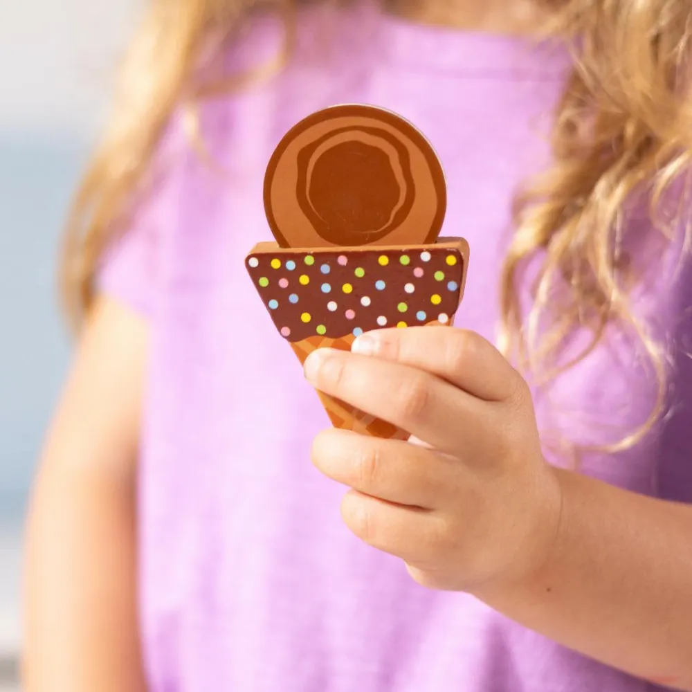 Clearance Melissa & Doug 2-i-1 legesæt og puslespil - Iscafé, 16 dele