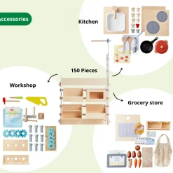 Discount Haba 3-i-1 legestation - Køkken, butik & værksted