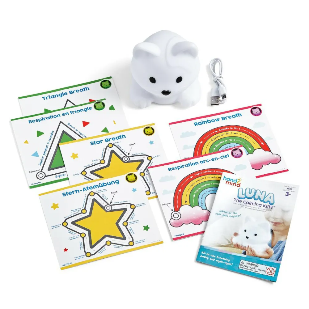 Best Learning Resources 2-i-1 natlampe og åndedrætsguide, Luna