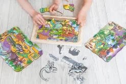 Online Beleduc 4-i-1 puslespil m. 45 brikker - Dinosaurer