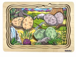 Online Beleduc 4-i-1 puslespil m. 45 brikker - Dinosaurer