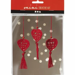 Clearance Creativ Company Julepose - Hæklede julehjerter