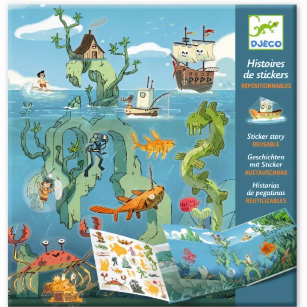 Sale Djeco Klistermærkebog - Havet