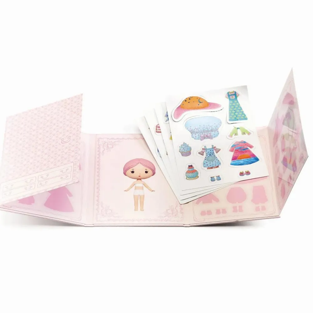 Djeco Klistermærkehæfte Tinyly - Klæd Miss Lilypink på
