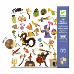 Clearance Djeco Klistermærker - Middelalder, 160 stk