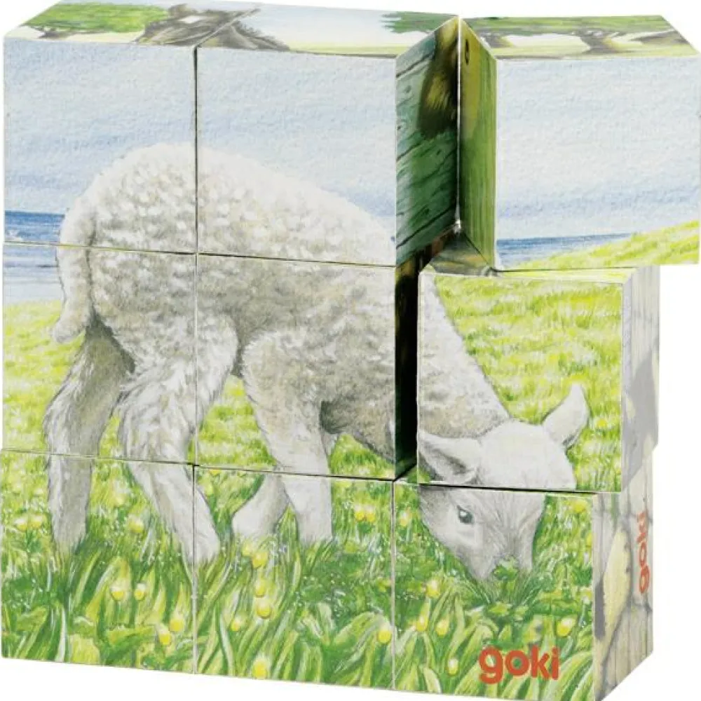 Best goki Klodspuslespil - Bondegårdsdyr, 9 klodser