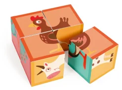 Online Scratch Klodspuslespil i karton, 4 klodser - Bondegårdsdyr