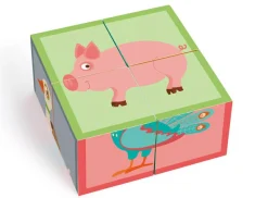 Online Scratch Klodspuslespil i karton, 4 klodser - Bondegårdsdyr