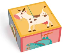 Online Scratch Klodspuslespil i karton, 4 klodser - Bondegårdsdyr