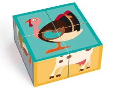 Online Scratch Klodspuslespil i karton, 4 klodser - Bondegårdsdyr