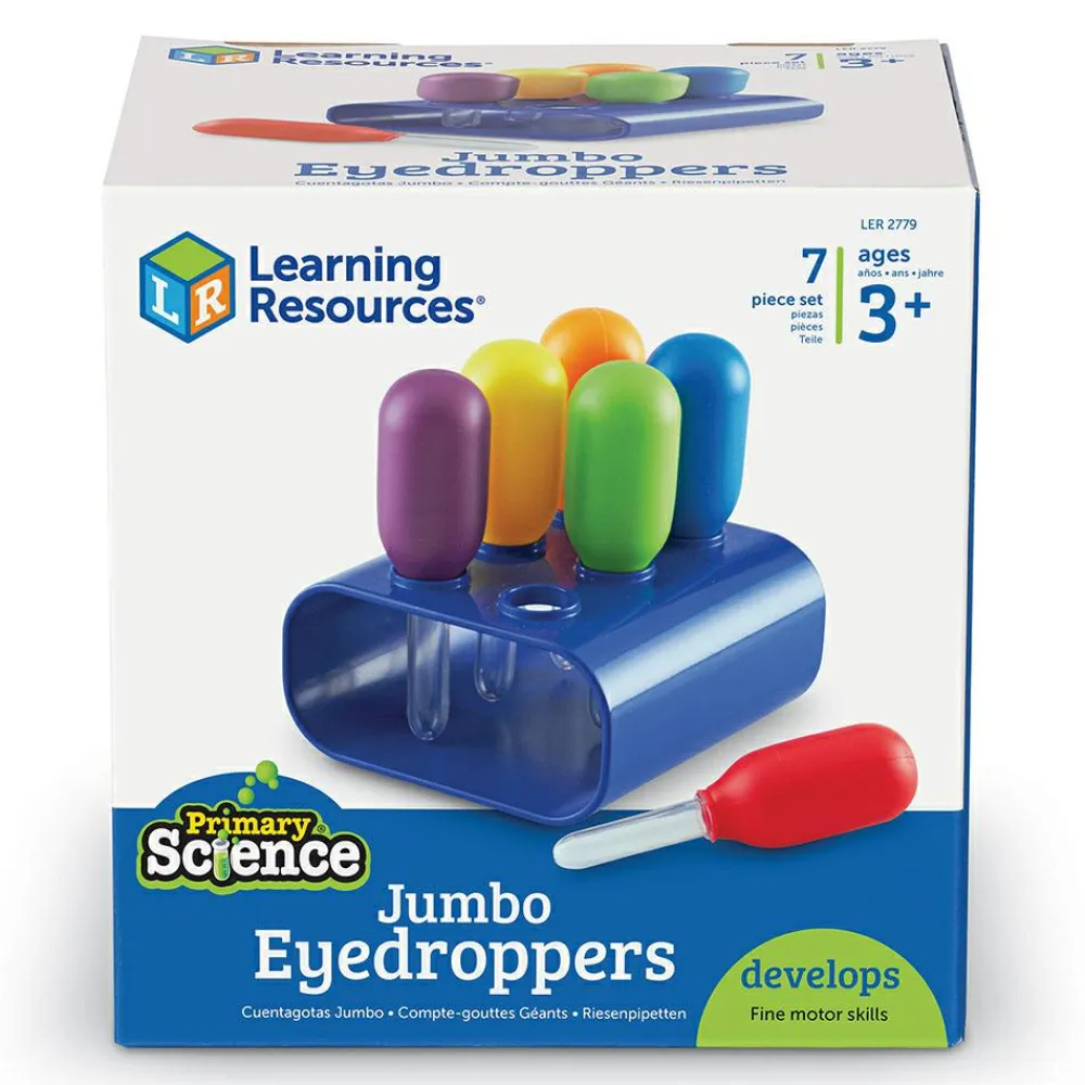 Learning Resources Kæmpe pipette med stativ, 6 stk.