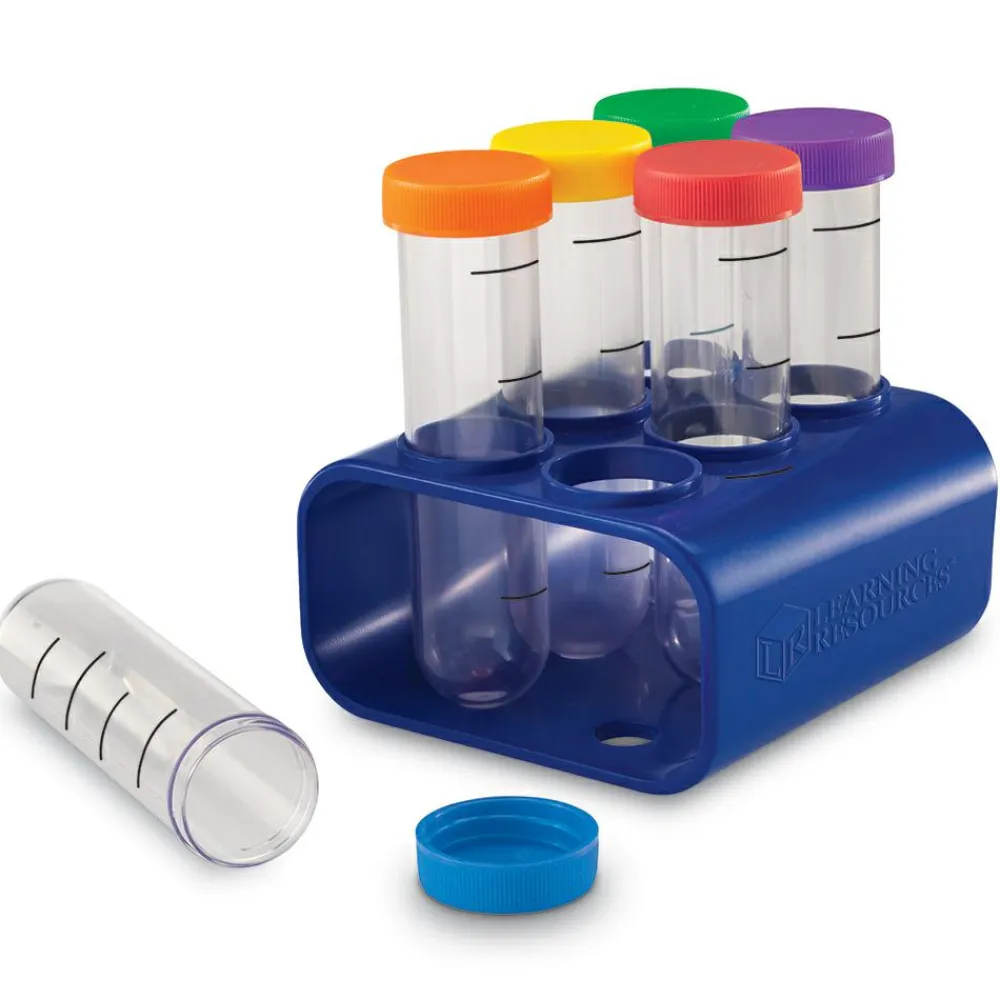 Learning Resources Kæmpe reagensglas med stativ, 6 stk.