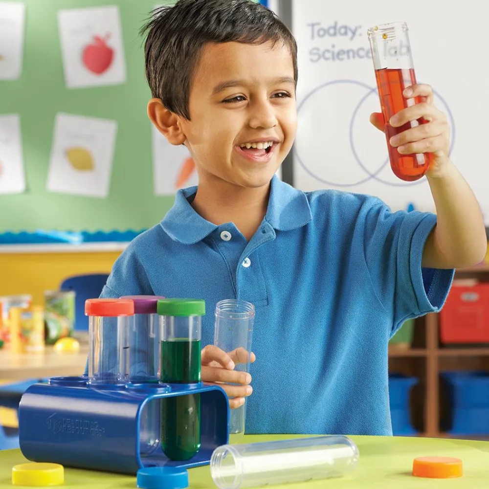 Learning Resources Kæmpe reagensglas med stativ, 6 stk.