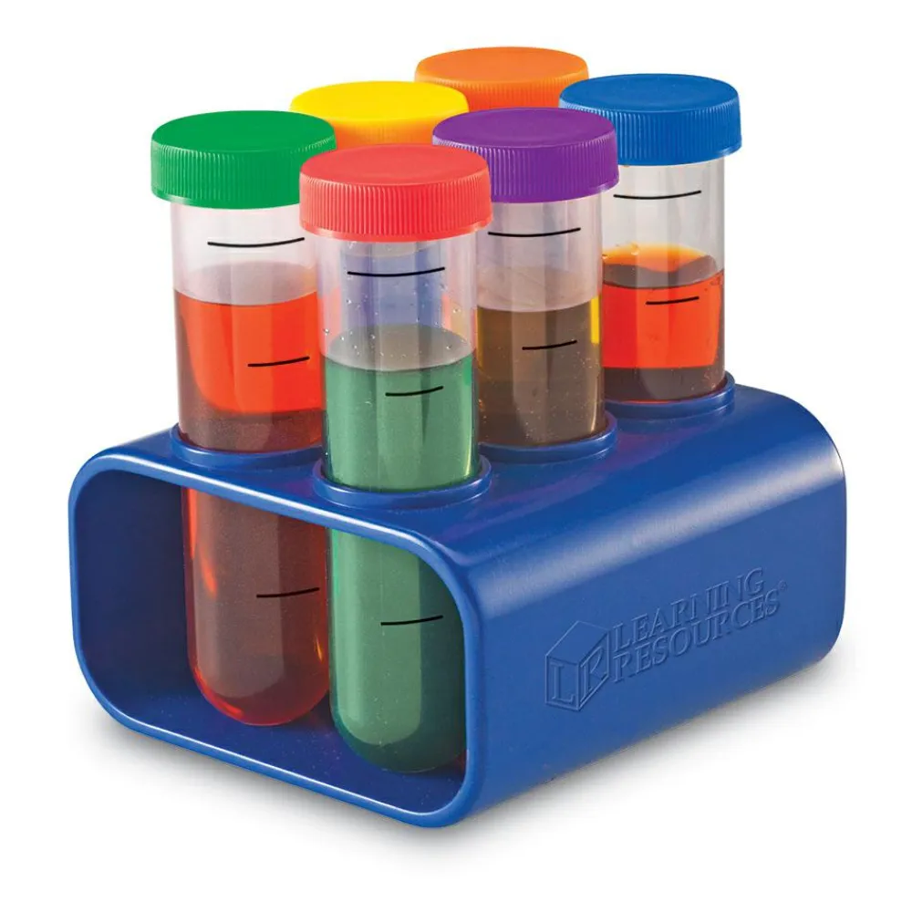 Learning Resources Kæmpe reagensglas med stativ, 6 stk.