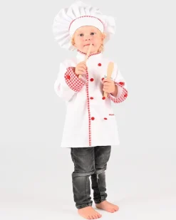 Outlet Den Goda Fen Kokkejakke & hue, str. 4-6 år