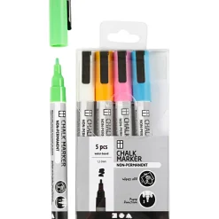 Sale Creativ Company Kridttusser - Stærke farver, 5 stk