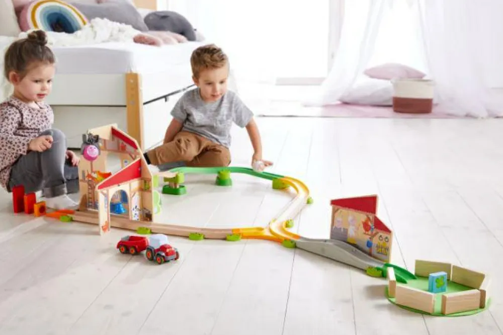 Best Haba Kullerbü kuglebane - Bondegårdsliv inkl. lyd-spor