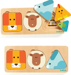 Sale Djeco Lag puslespil - AnimaBasic, geometridyr