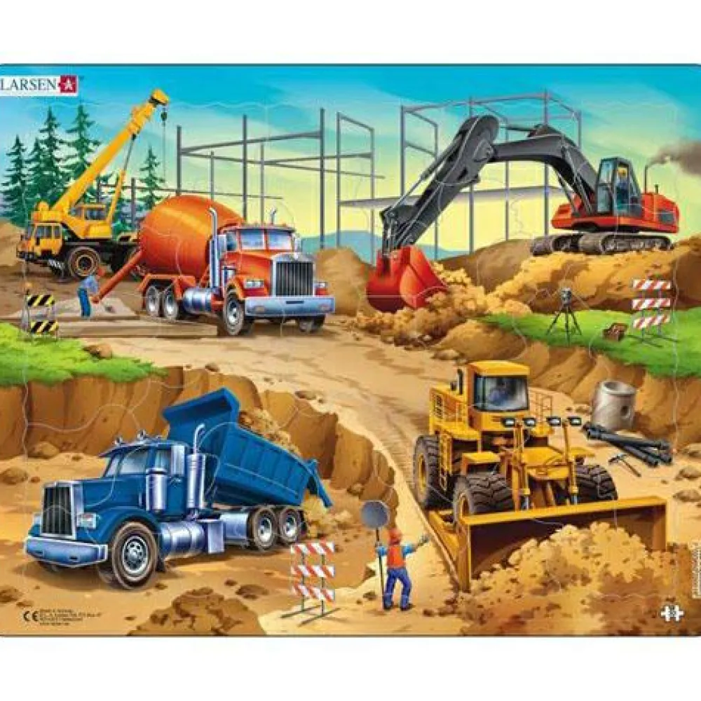 Sale Larsen Puslespil - Entreprenørmaskiner, 30 brik