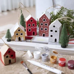 Best Creativ Company Lav juleophæng med julehuse, 5 stk