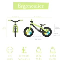 Online Chillafish Løbecykel BMXie GLOW - Pistacie (2-5 år)