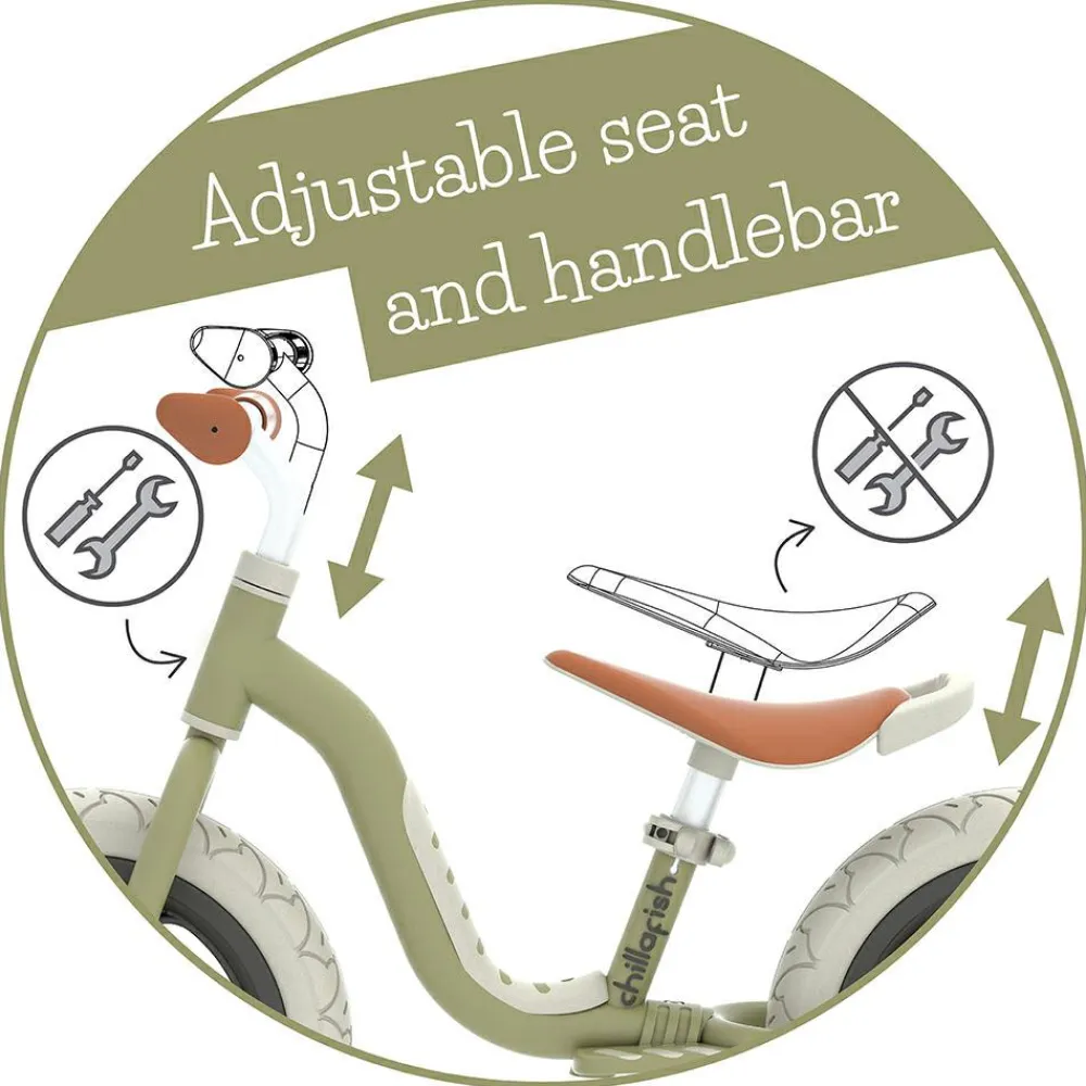 Sale Chillafish Løbecykel Charlie LUX - Oliven (2-5 år)