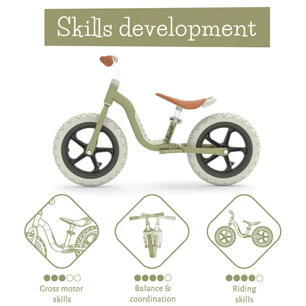 Sale Chillafish Løbecykel Charlie LUX - Oliven (2-5 år)