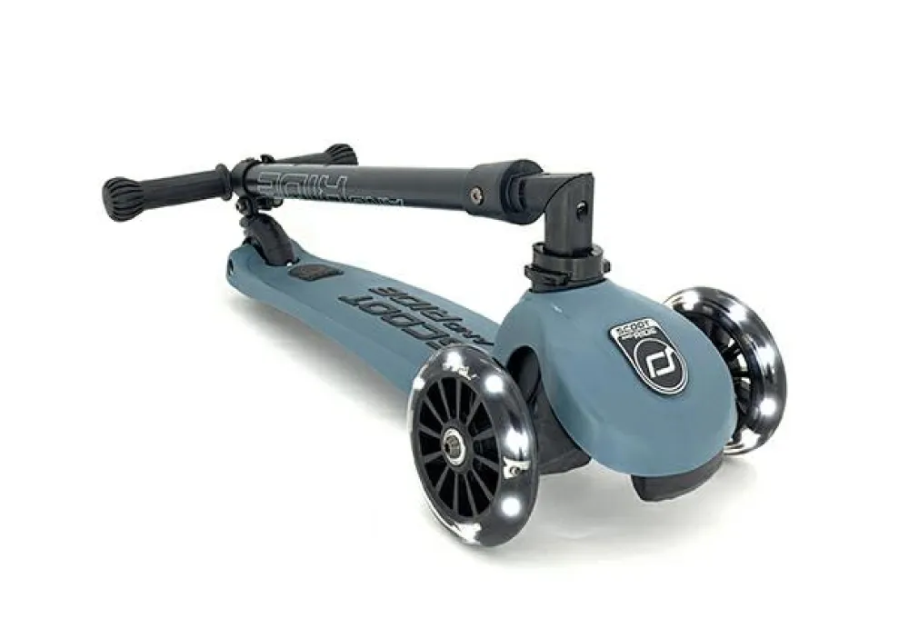 Scoot & Ride Løbehjul - Highwaykick 3 m. LED, Steel