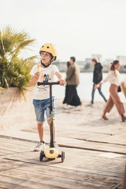 Hot Scoot & Ride Løbehjul - Highwaykick 3 m. LED, Lemon