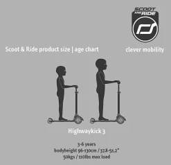 New Scoot & Ride Løbehjul - Highwaykick 3 m. LED, Blueberry