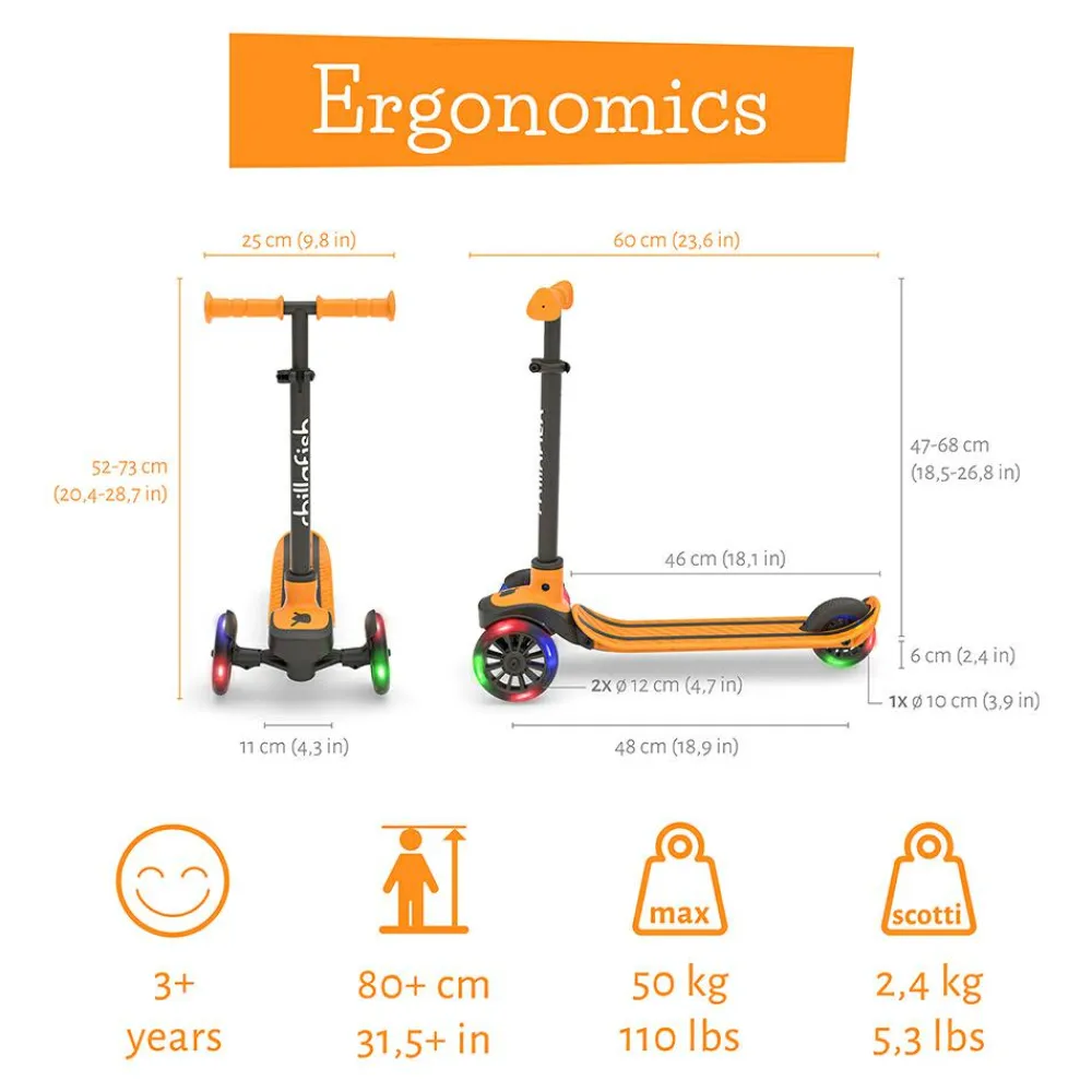 Outlet Chillafish Løbehjul Scotti GLOW - Ginger