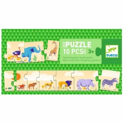 Discount Djeco Leg & Lær-puslespil - Fra lille til stor