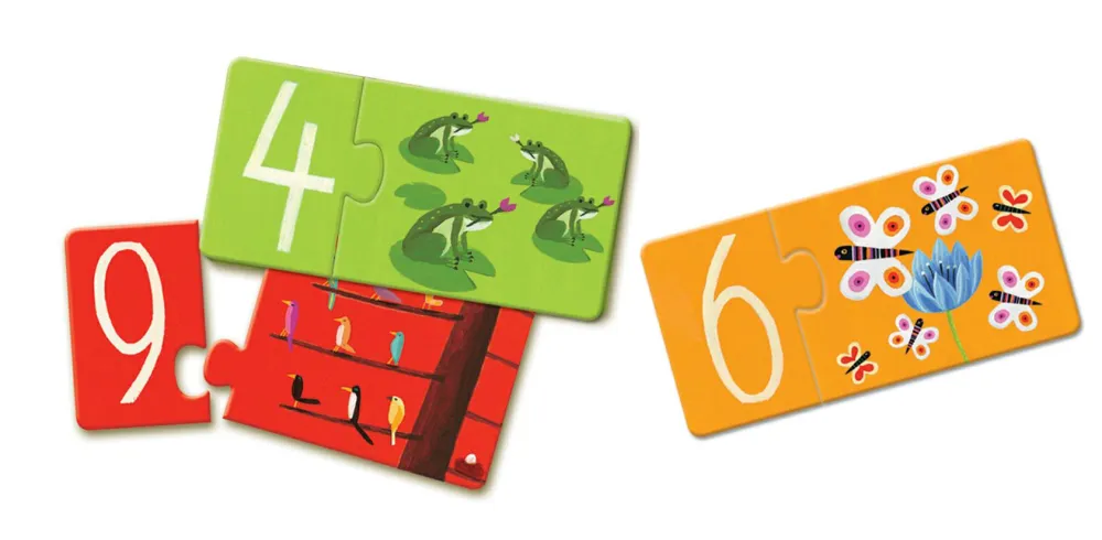 Discount Djeco Leg & Lær-puslespil - Jeg lærer tallene 1-10