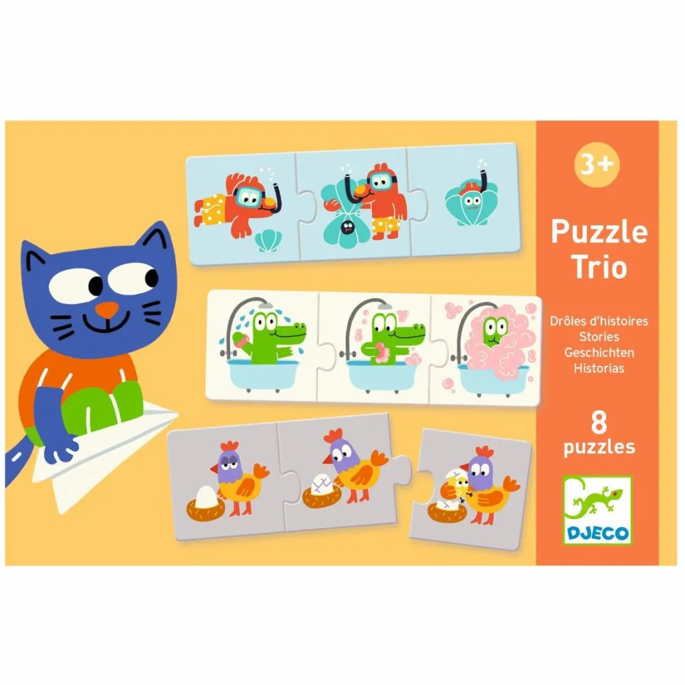 Sale Djeco Leg & Lær-puslespil - Sjove historier