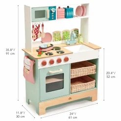 Sale Tender Leaf Legekøkken i træ m. mikroovn - Inkl. tilbehør