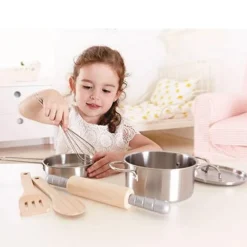 Online Hape Legekøkken tilbehør - Grydesæt m. 7 dele