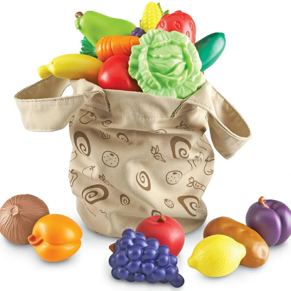 Discount Learning Resources Legemad - Indkøbspose m. frugt og grønt, 16 stk