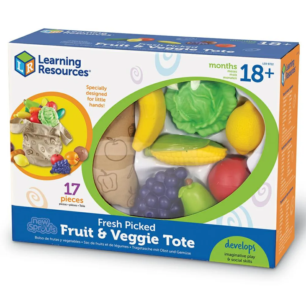 Discount Learning Resources Legemad - Indkøbspose m. frugt og grønt, 16 stk