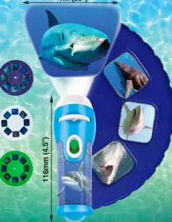 Brainstorm Lommelygte med dias - Hajer