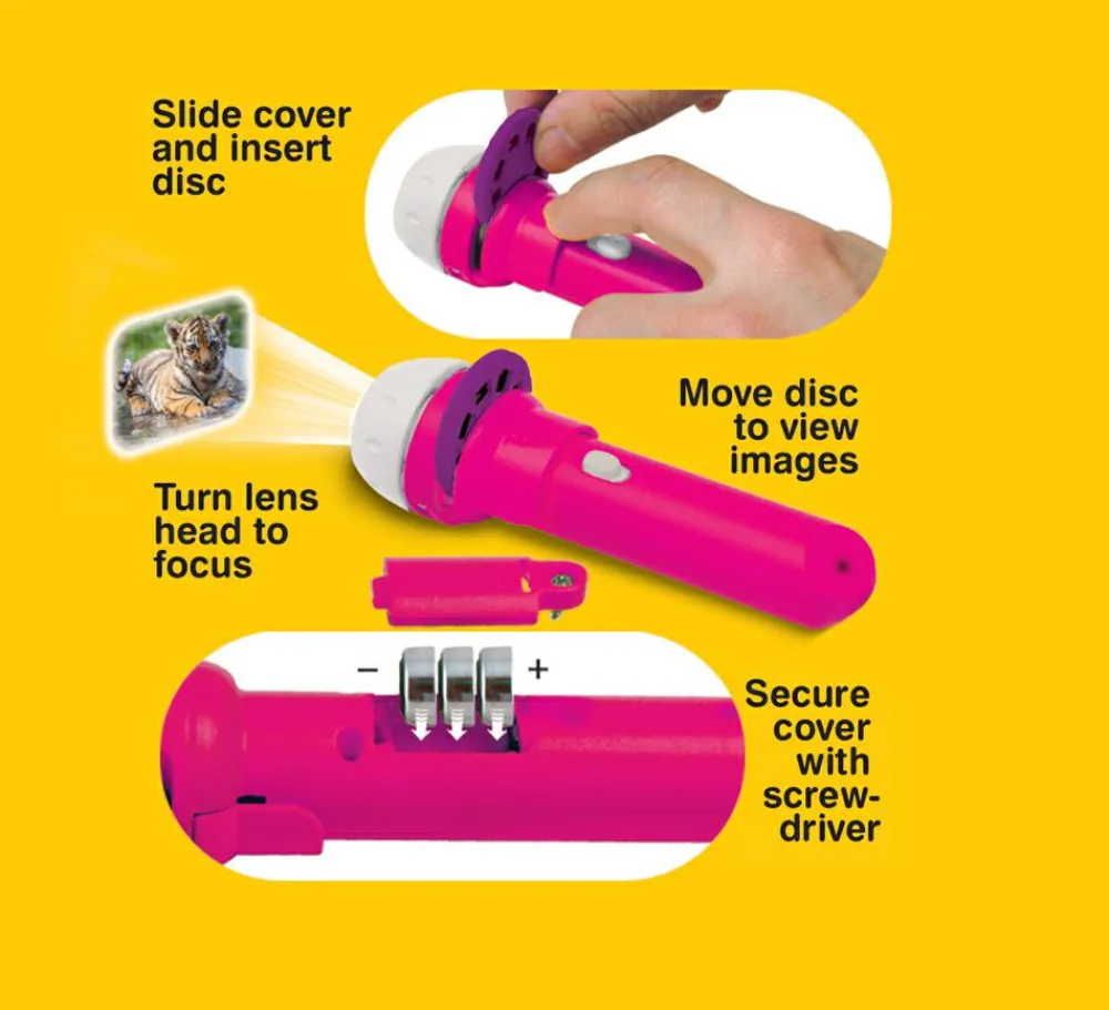 Discount Brainstorm Lommelygte med dias - Nuttede dyr