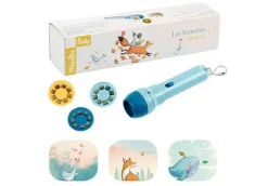 Hot Moulin Roty Lommelygte med projektor - Historier m. dyr