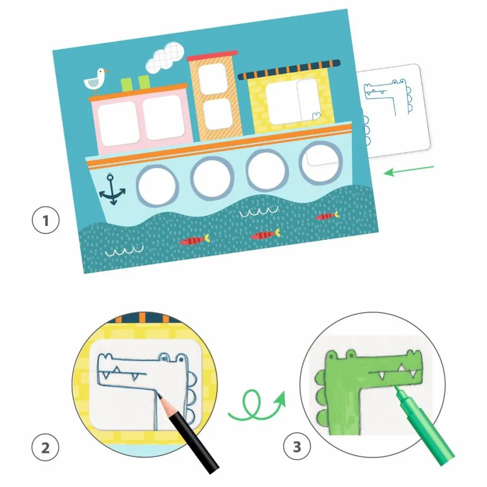 Hot Djeco Lær at tegne - Dyrene i byen